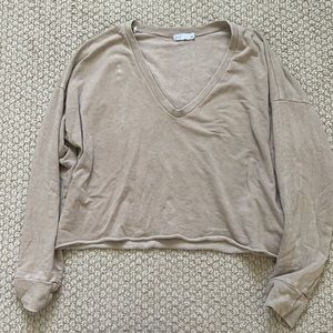 Michelle by Comune Tan V-neck Long sleeve Sz M
